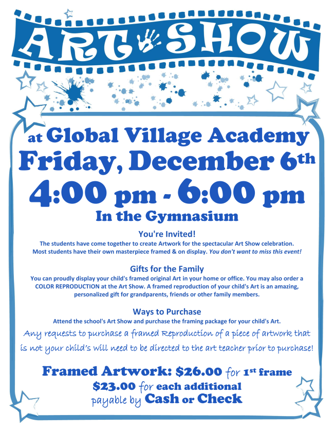 GVA December Art Show flyer