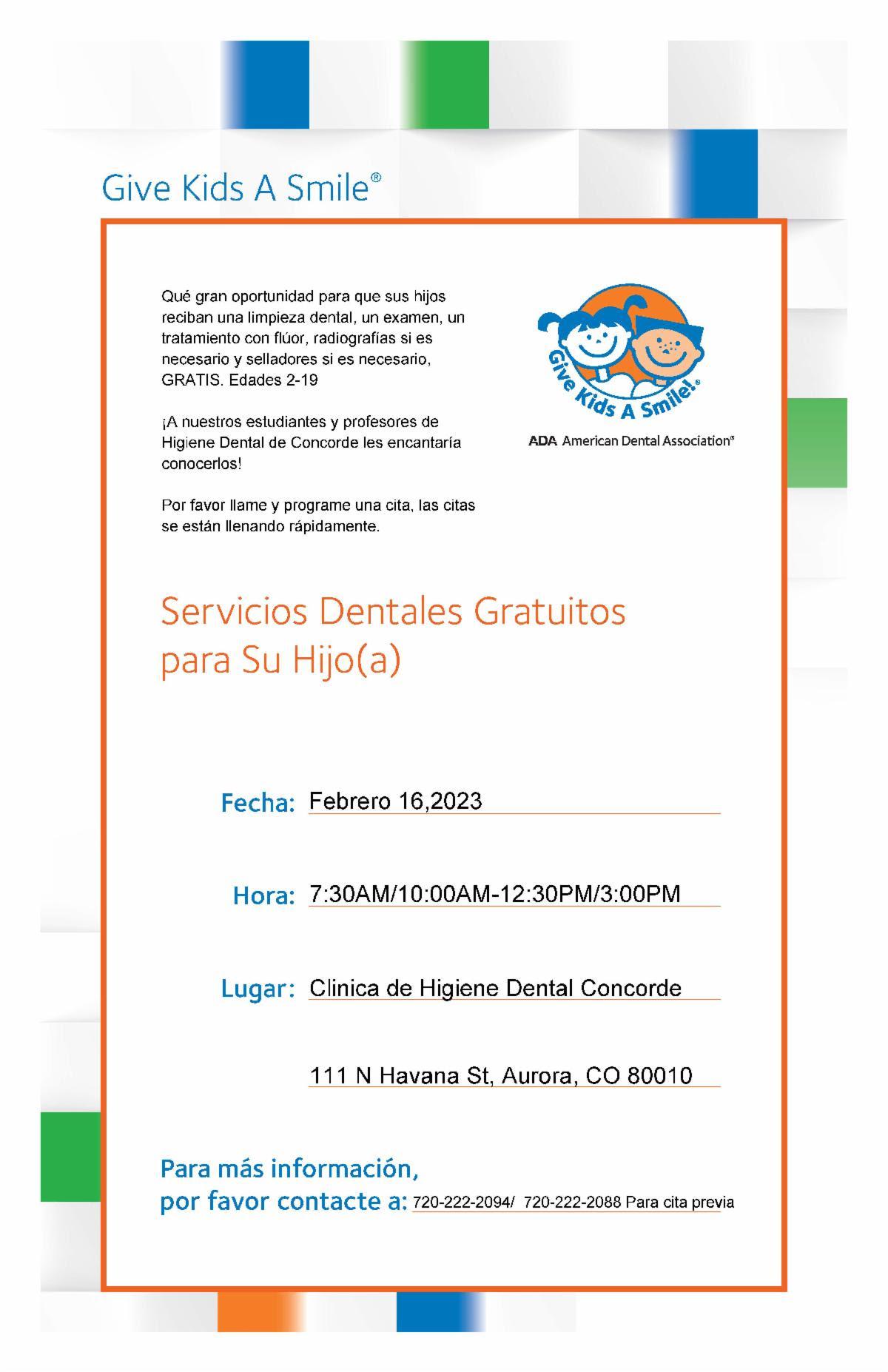 free dental clinic for children en espanol